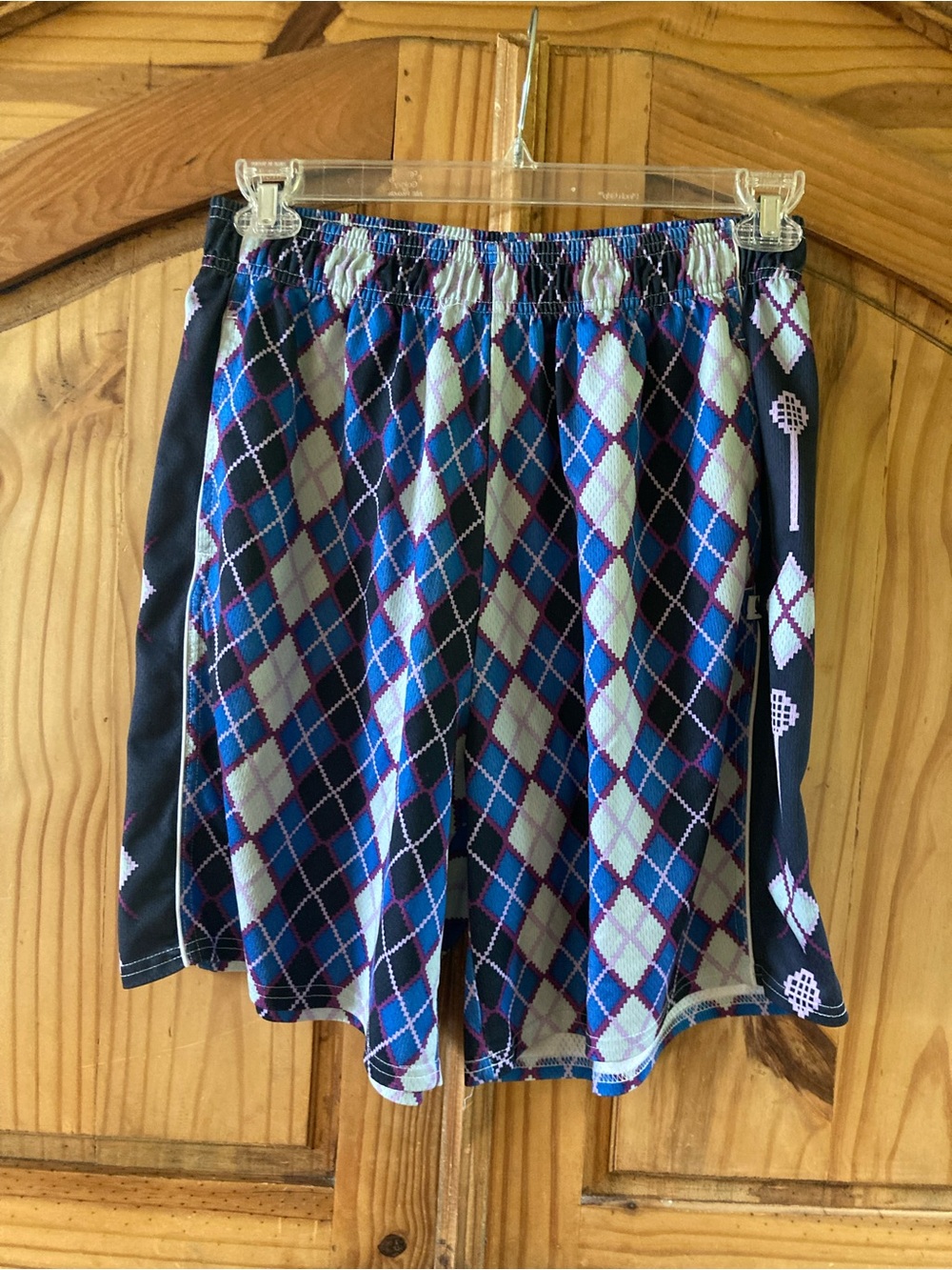 Men Flow Society Lacrosse blue purple athletic shorts size L